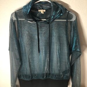 blue metallic hoodie
